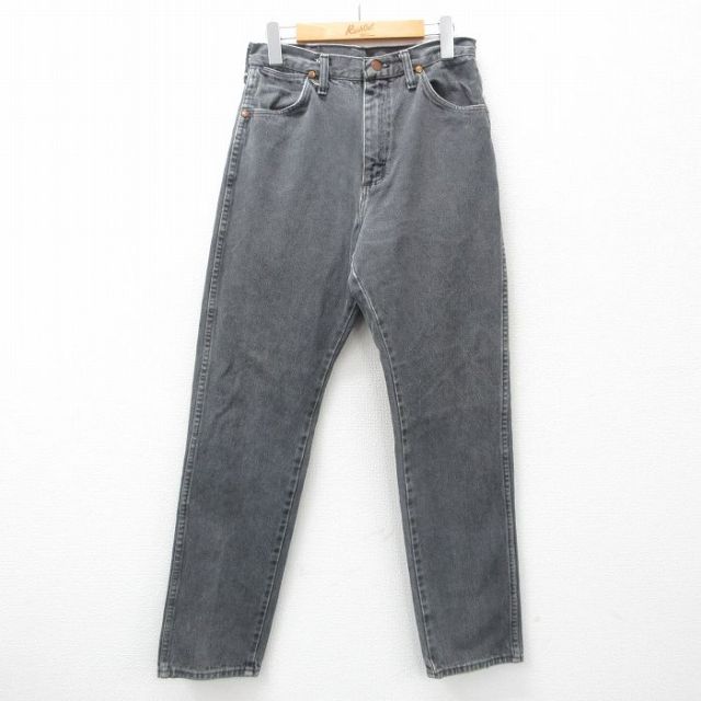 W29★古着 ラングラー Wrangler ジーンズ メンズ 90年代 90s コットン USA製 黒 ブラック デニム 25feb28 中古 ボトムス ジーパン Gパン ロング パンツ