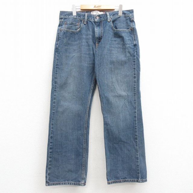 W35★古着 リーバイス Levis 559 ジーンズ メンズ ヒゲ コットン 紺 ネイビー デニム 25feb28 中古 ボトムス ジーパン Gパン ロング パンツ