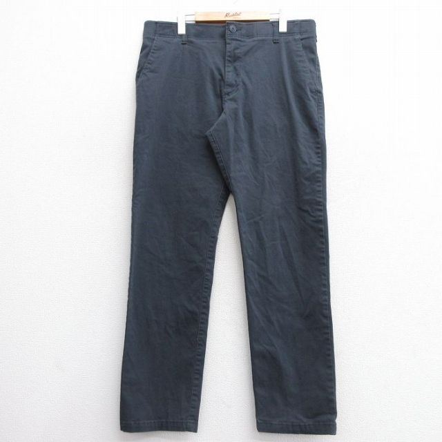 W37★古着 リー Lee パンツ メンズ 紺 ネイビー 25feb28 中古 ボトムス ロング