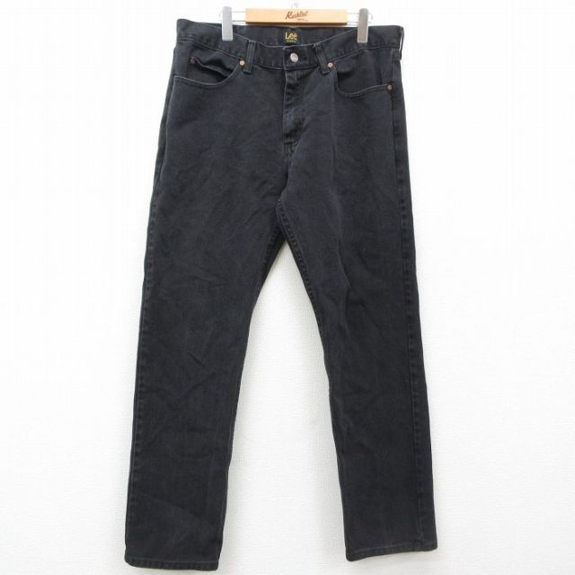 W36★古着 リー Lee ジーンズ メンズ コットン 黒 ブラック デニム 25mar01 中古 ボトムス ジーパン Gパン ロング パンツ
