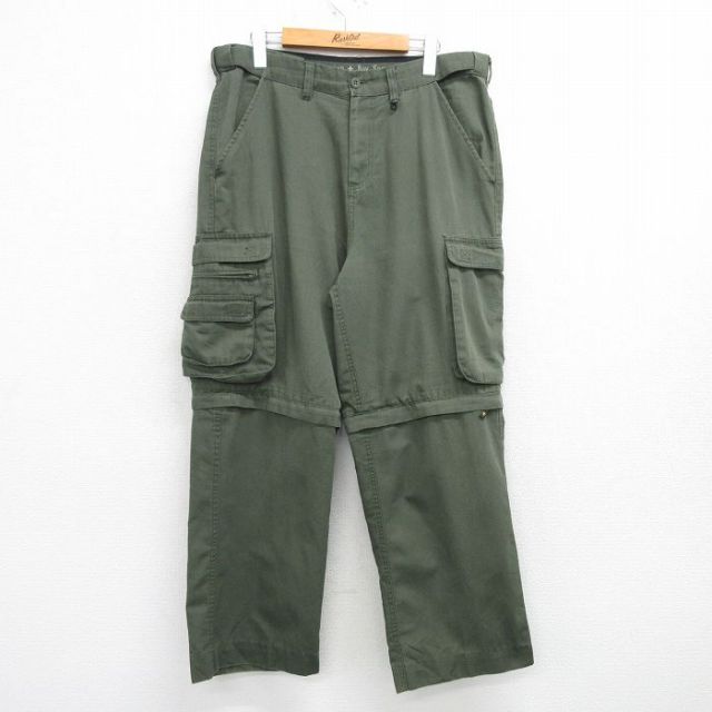W33★古着 ボーイスカウト カーゴ パンツ メンズ 緑 グリーン 25mar01 中古 ボトムス ロング