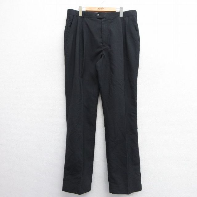 【50%OFF】W38★古着 パンツ メンズ USA製 黒 ブラック 25mar01 中古 ボトムス ロング