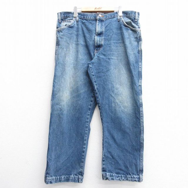 W41★古着 ディッキーズ Dickies ジーンズ メンズ 大きいサイズ コットン 紺 ネイビー デニム 25mar01 中古 ボトムス ジーパン Gパン ロング パンツ
