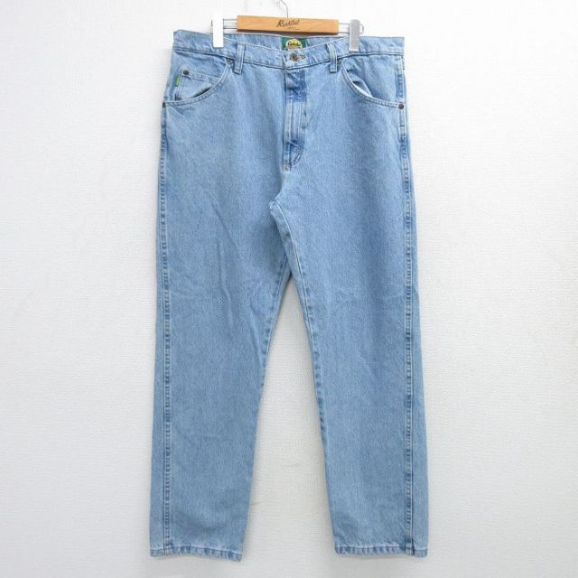 W37★古着 カベラス ジーンズ メンズ コットン 薄紺 ネイビー デニム 25mar03 中古 ボトムス ジーパン Gパン ロング パンツ
