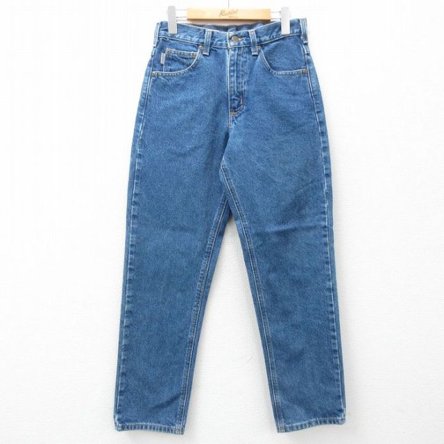 W29★古着 カーハート Carhartt ジーンズ メンズ コットン 紺 ネイビー デニム 25mar03 中古 ボトムス ジーパン Gパン ロング パンツ