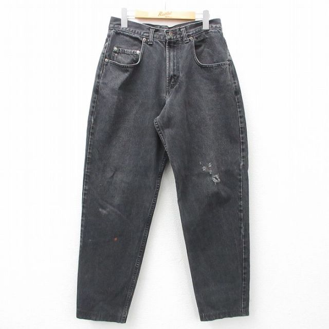 W30★古着 ギャップ GAP ジーンズ メンズ 90年代 90s バギー コットン USA製 黒 ブラック デニム 【spe】 25mar03 中古 ボトムス ジーパン Gパン ロング パンツ