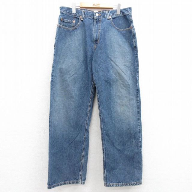 W35★古着 リーバイス Levis 569 ジーンズ メンズ コットン 紺 ネイビー デニム 【spe】 25mar03 中古 ボトムス ジーパン Gパン ロング パンツ