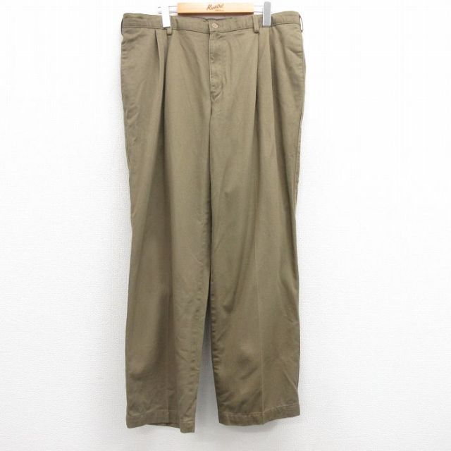 W38★古着 チノ パンツ チノパン メンズ 緑系 グリーン 25mar03 中古 ボトムス ロング