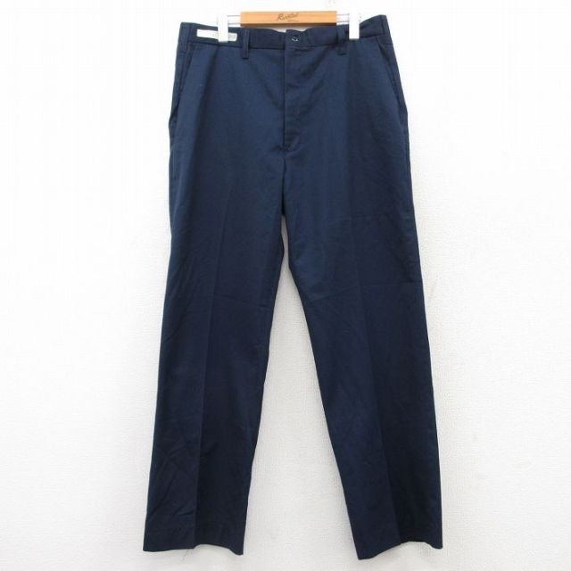 W35★古着 ワーク パンツ メンズ 90年代 90s USA製 紺 ネイビー 25mar04 中古 ボトムス ロング