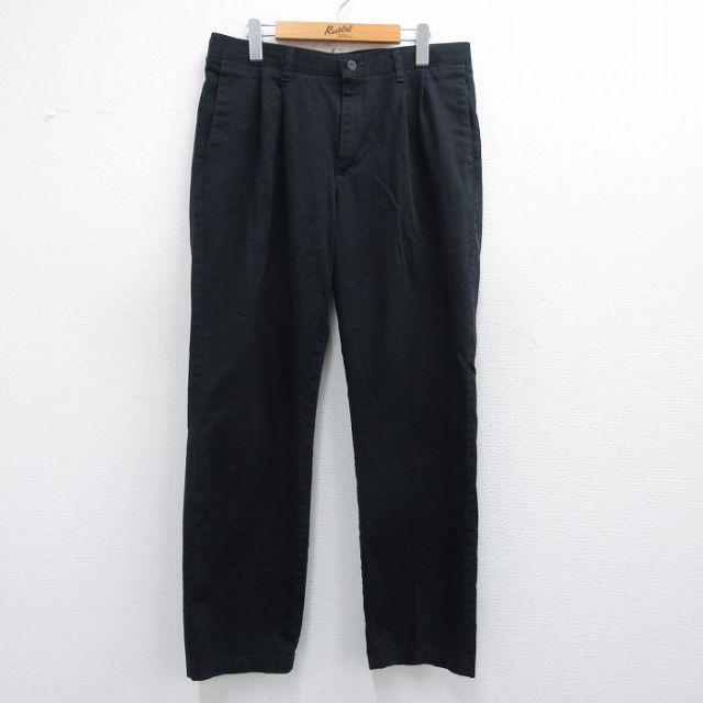 W34★古着 リー Lee パンツ メンズ コットン 紺 ネイビー 25mar04 中古 ボトムス ロング