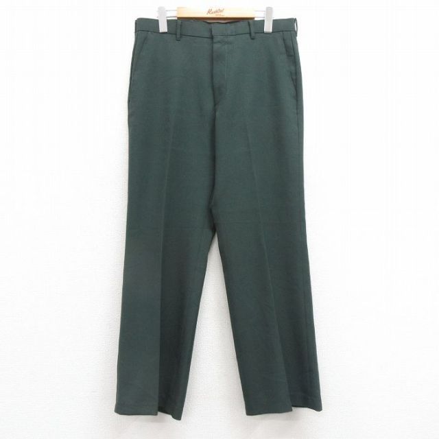 W33★古着 リーバイス Levis アクション スラックス パンツ メンズ 80年代 80s スタプレ タロン 緑 グリーン 25mar04 中古 ボトムス ロング