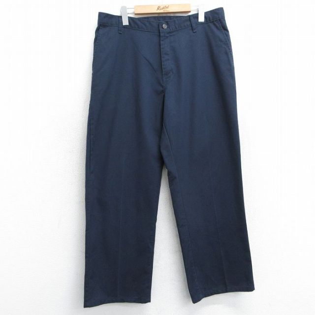 W36★古着 ディッキーズ Dickies ワーク パンツ メンズ 紺 ネイビー 25mar05 中古 ボトムス ロング