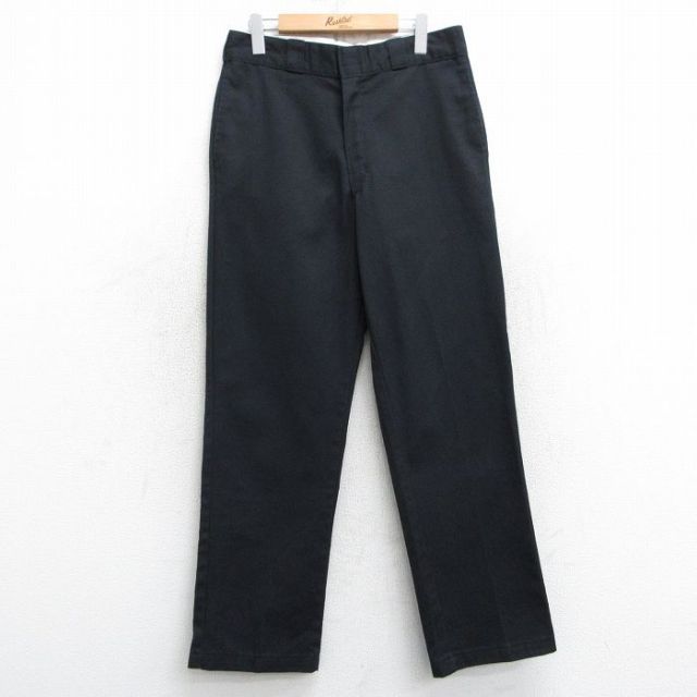 W33★古着 ディッキーズ Dickies ワーク パンツ メンズ 874 黒 ブラック 25mar05 中古 ボトムス ロング