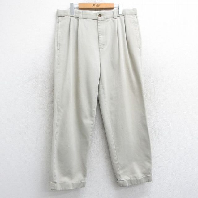 W36★古着 ブルックスブラザーズ BROOKS BROTHERS ブランド パンツ メンズ 00年代 00s コットン ベージュ カーキ 25mar05 中古 ボトムス ロング