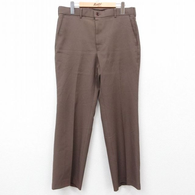 W33★古着 リーバイス Levis アクション スラックス パンツ メンズ 80年代 80s スタプレ 茶 ブラウン 【spe】 25mar06 中古 ボトムス ロング