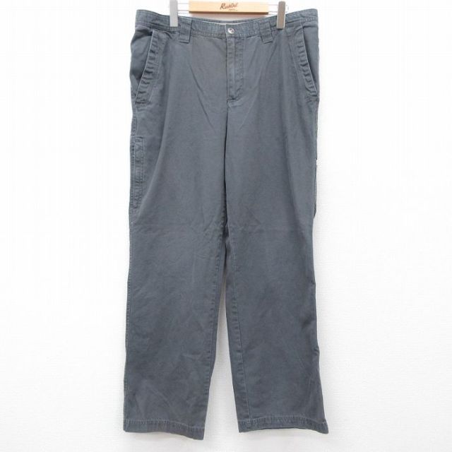 W37★古着 コロンビア COLUMBIA パンツ メンズ コットン 濃グレー 25mar06 中古 ボトムス ロング
