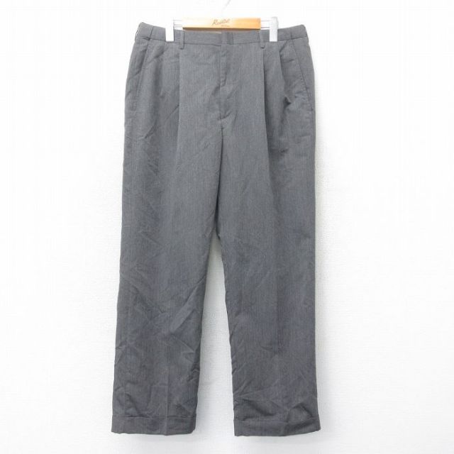 W34★古着 HAGGAR スラックス パンツ メンズ グレー 25mar06 中古 ボトムス ロング