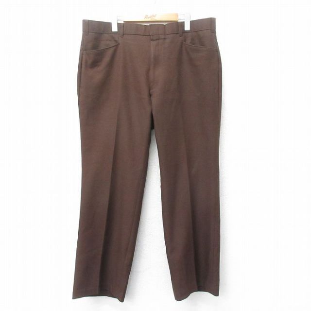 W39★古着 リーバイス Levis アクション スラックス パンツ メンズ 80年代 80s タロン 茶 ブラウン 【spe】 25mar06 中古 ボトムス ロング