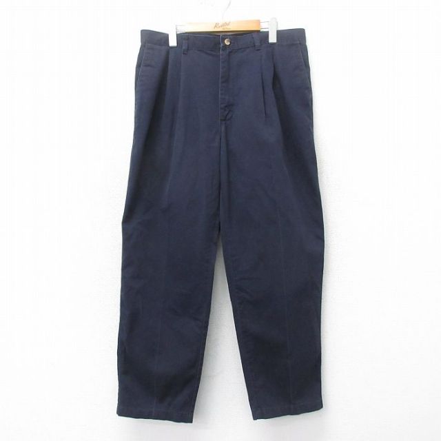 【50%OFF】W36★古着 ラングラー Wrangler パンツ メンズ 紺 ネイビー 25mar06 中古 ボトムス ロング