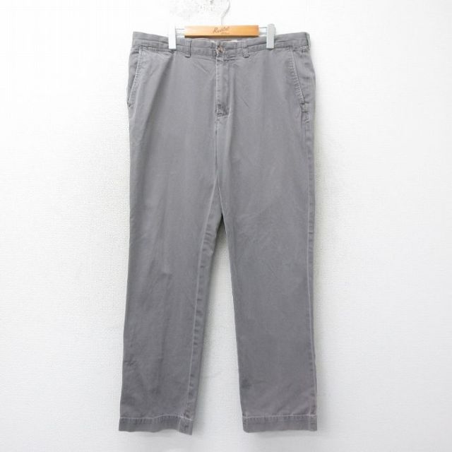 W39★古着 ラルフローレン Ralph Lauren ブランド チノ パンツ チノパン メンズ 90年代 90s コットン グレー 25mar06 中古 ボトムス ロング