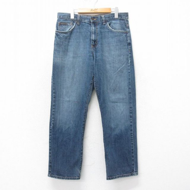 W35★古着 カルバンクライン Calvin Klein ジーンズ メンズ コットン 紺 ネイビー デニム 25mar06 中古 ボトムス ジーパン Gパン ロング パンツ