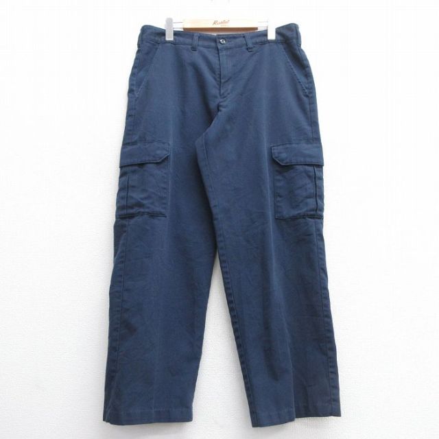 W34★古着 レッドキャップ ワーク カーゴ パンツ メンズ 紺 ネイビー 25mar07 中古 ボトムス ロング