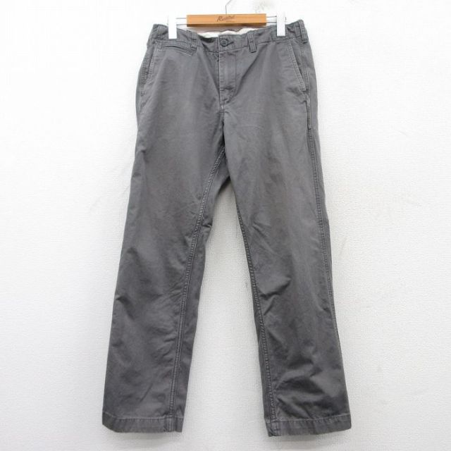 W32★古着 ギャップ GAP パンツ メンズ コットン 濃グレー 25mar07 中古 ボトムス ロング