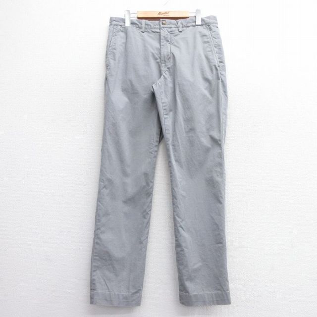 W33★古着 ラルフローレン Ralph Lauren ブランド パンツ メンズ ワンポイントロゴ グレー 25mar08 中古 ボトムス ロング