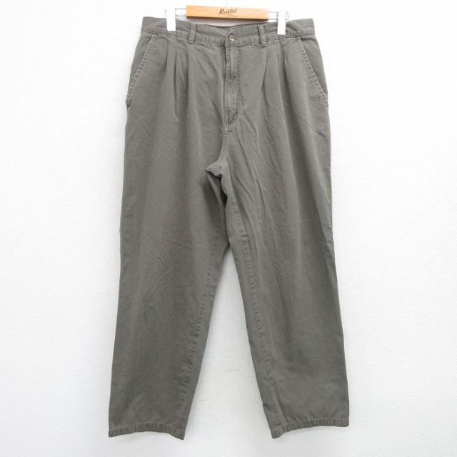 【50%OFF】W33★古着 ビューグルボーイ パンツ メンズ コットン 薄緑 グリーン 25mar08 中古 ボトムス ロング