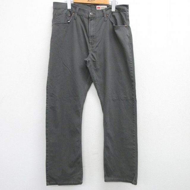 W34★古着 ラングラー Wrangler パンツ メンズ グレー 25mar08 中古 ボトムス ロング