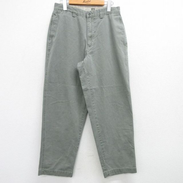 W29★古着 ギャップ GAP パンツ メンズ 00年代 00s コットン 薄緑 グリーン 25mar08 中古 ボトムス ロング