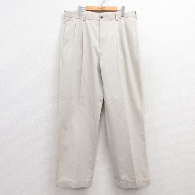 W36★古着 ブルックスブラザーズ BROOKS BROTHERS ブランド チノ パンツ チノパン メンズ 00年代 00s コットン ベージュ カーキ 25mar08 中古 ボトムス ロング