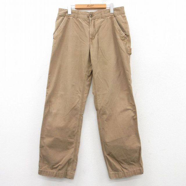W35★古着 ペインター パンツ メンズ ダック地 コットン ベージュ カーキ 25mar10 中古 ボトムス ロング