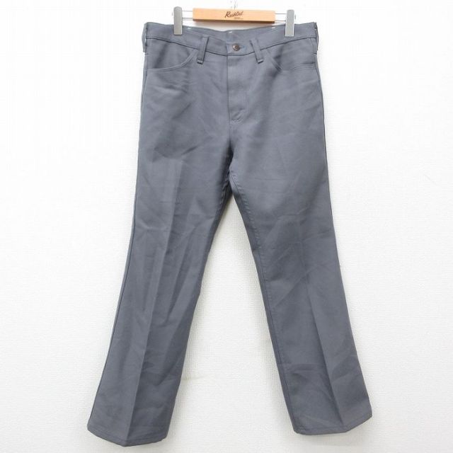 W33★古着 ラングラー Wrangler ランチャー パンツ メンズ グレー 25mar11 中古 ボトムス ロング