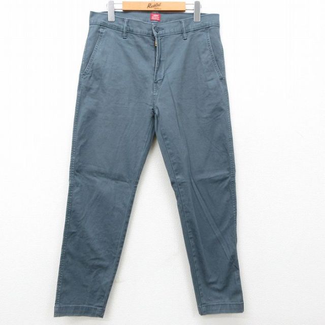 W33★古着 リーバイス Levis パンツ メンズ テーパード 紺系 ネイビー 25mar11 中古 ボトムス ロング