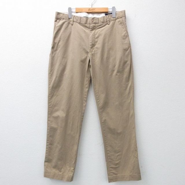 W32★古着 ラルフローレン Ralph Lauren ブランド パンツ メンズ ベージュ カーキ 25mar11 中古 ボトムス ロング