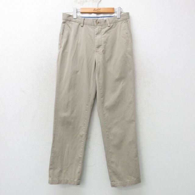 W30★古着 ラルフローレン Ralph Lauren ブランド チノ パンツ チノパン メンズコットン 薄ベージュ カーキ 25mar11 中古 メンズ ボトムス ロング