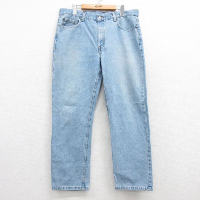 【50%OFF】W36★古着 ジーンズ メンズ コットン 紺 ネイビー デニム 25mar11 中古 ボトムス ジーパン Gパン ロング パンツ