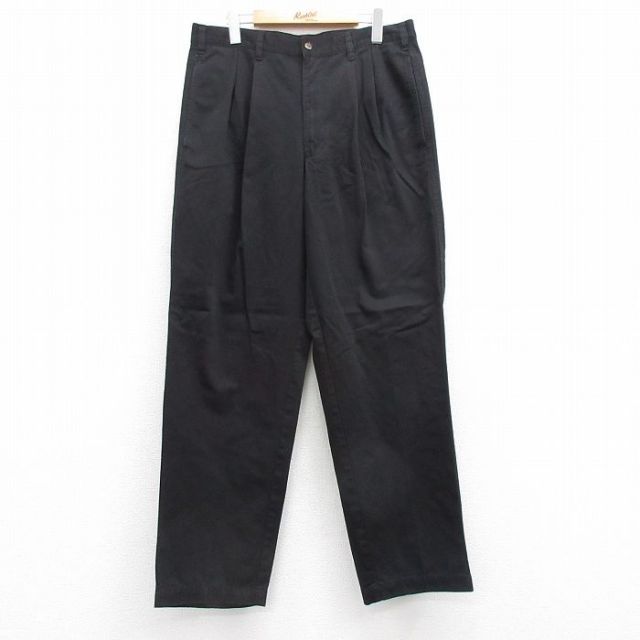 W34★古着 チェロキー チノ パンツ チノパン メンズ 00年代 00s コットン 黒 ブラック 25mar11 中古 ボトムス ロング