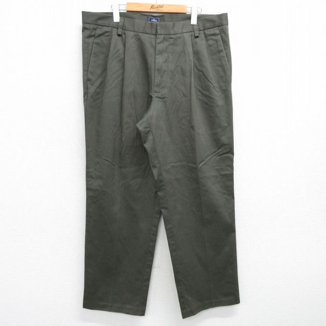 W38★古着 ドッカーズ パンツ メンズ コットン 緑系 グリーン 25mar12 中古 ボトムス ロング