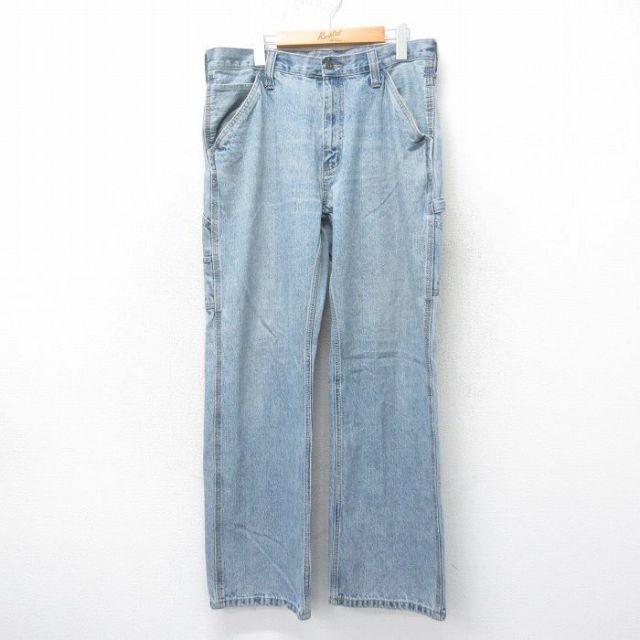 W34★古着 FADED GLORY ペインター パンツ メンズ 紺 ネイビー デニム 25mar12 中古 ボトムス ロング