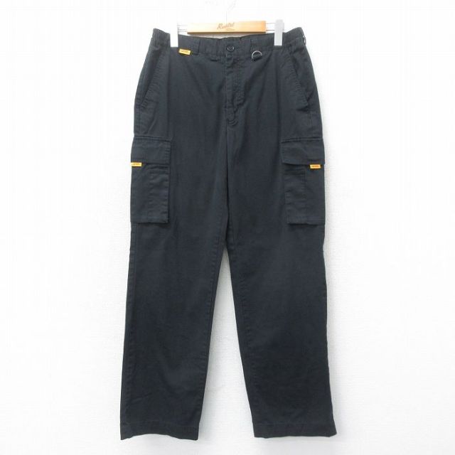 W32★古着 ワーク カーゴ パンツ メンズ DHL 黒 ブラック 【spe】 25mar12 中古 ボトムス ロング