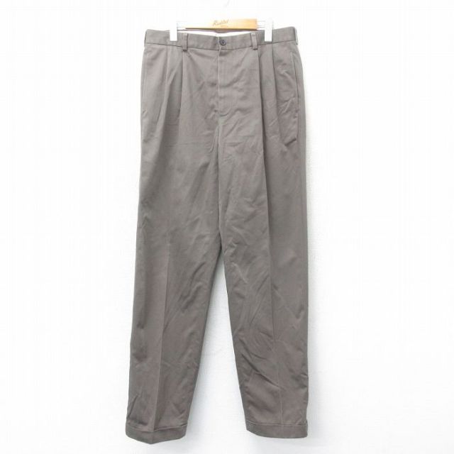 W34★古着 ブルックスブラザーズ BROOKS BROTHERS パンツ メンズ 00年代 00s コットン 茶 ブラウン 25mar12 中古 ボトムス ロング