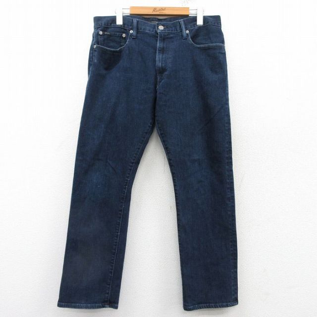 W34★古着 ラルフローレン Ralph Lauren ブランド ジーンズ メンズ 濃紺 ネイビー デニム 25mar12 中古 ボトムス ジーパン Gパン ロング パンツ