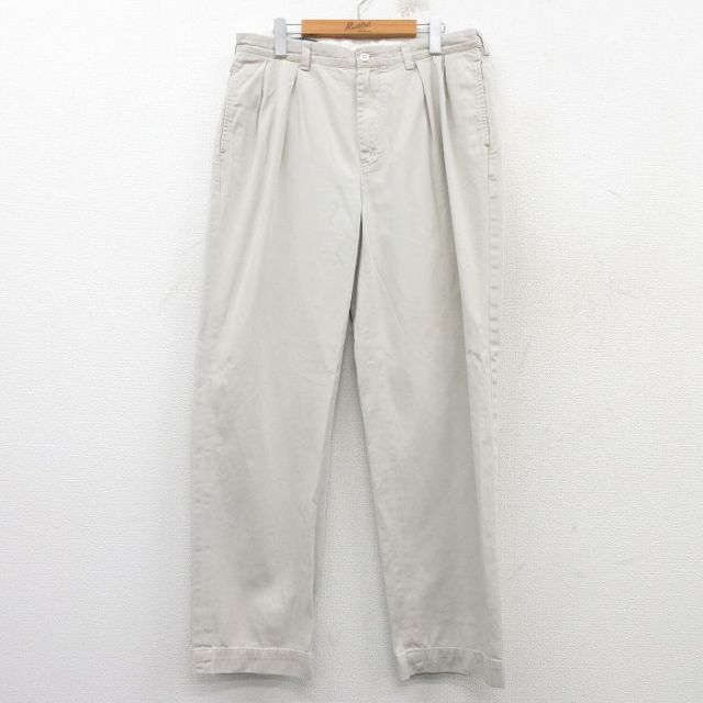 W34★古着 ラルフローレン Ralph Lauren ブランド チノ パンツ チノパン メンズ 90年代 90s ANDREW コットン 薄グレー 25mar12 中古 ボトムス ロング