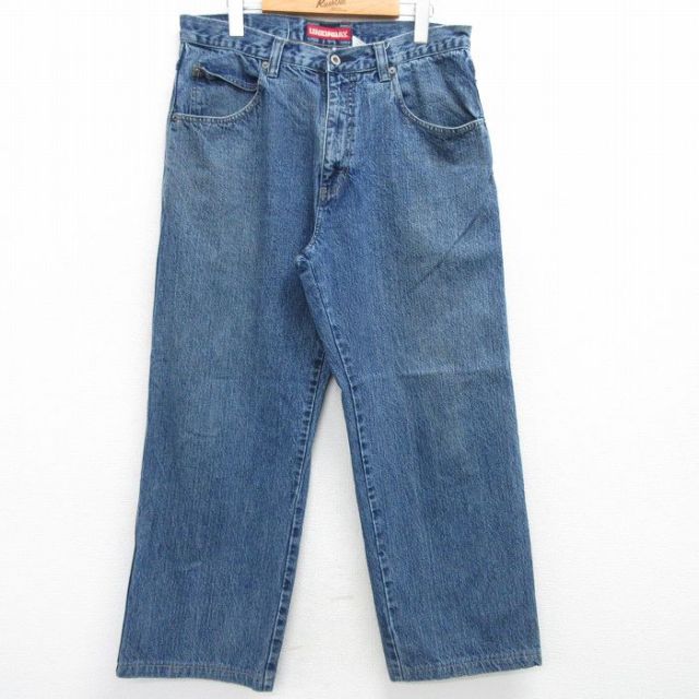 W34★古着 ユニオンベイ ジーンズ メンズ 00年代 00s コットン 紺 ネイビー デニム 【spe】 25mar13 中古 ボトムス ジーパン Gパン ロング パンツ