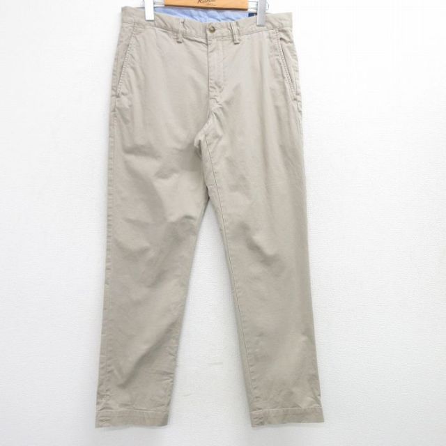 W32★古着 ラルフローレン Ralph Lauren ブランド パンツ メンズ ワンポイントロゴ ベージュ カーキ 25mar13 中古 ボトムス ロング