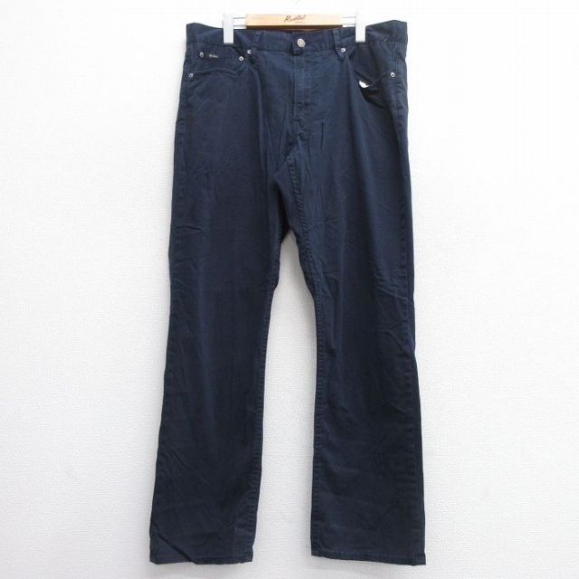 W36★古着 ラルフローレン Ralph Lauren ブランド パンツ メンズ 紺 ネイビー 25mar13 中古 ボトムス ロング