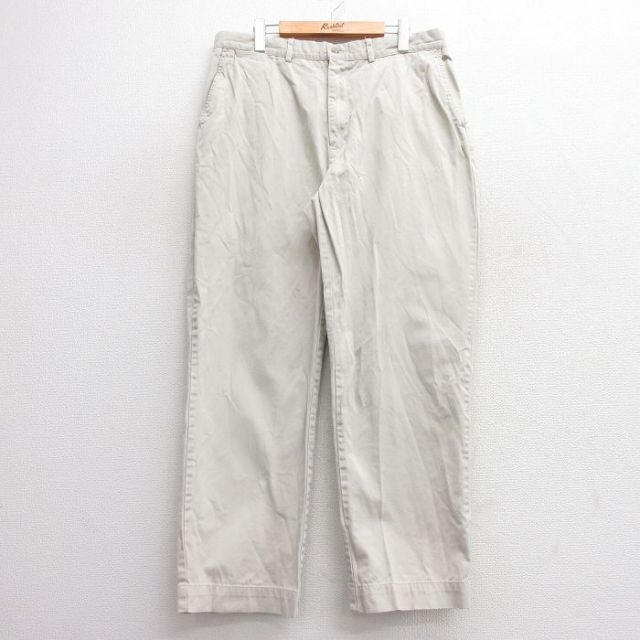 W36★古着 ラルフローレン Ralph Lauren ブランド チノ パンツ チノパン メンズ 90年代 90s コットン 薄ベージュ カーキ 25mar13 中古 ボトムス ロング