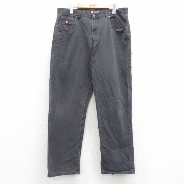W36★古着 ラルフローレン Ralph Lauren チャップス ブランド パンツ メンズ 90年代 90s コットン 黒 ブラック 25mar14 中古 ボトムス ロング